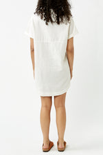 White Classic Linen Shirt Dress
