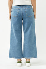 Medium Blue Denim Randi Crop Wide Jeans