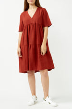 Raspberry Hemp Fresia Dress