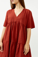 Raspberry Hemp Fresia Dress