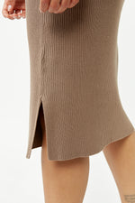 Pine Bark Trixie Short Sleeve Knit Midi Dress