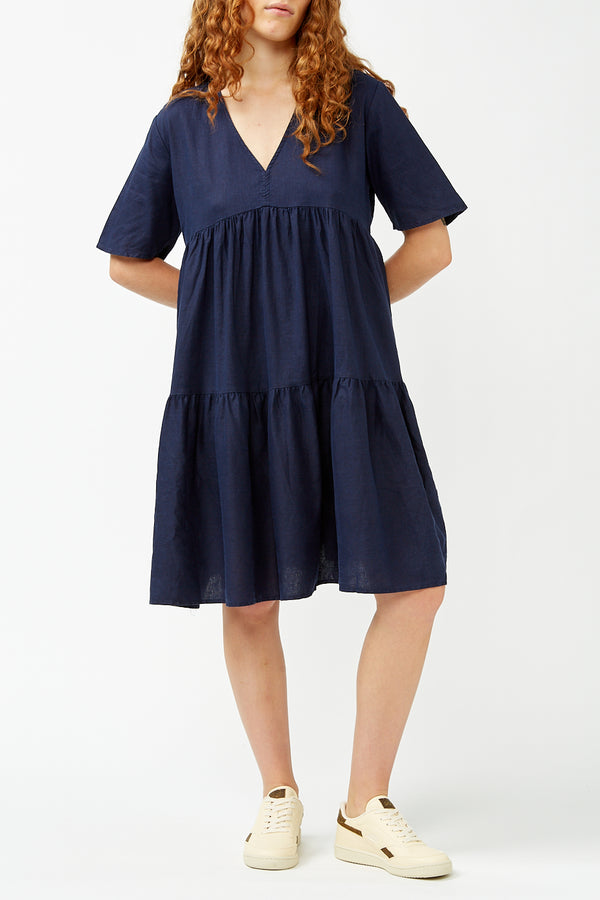 Navy Hemp Fresia Dress Aida Shoreditch