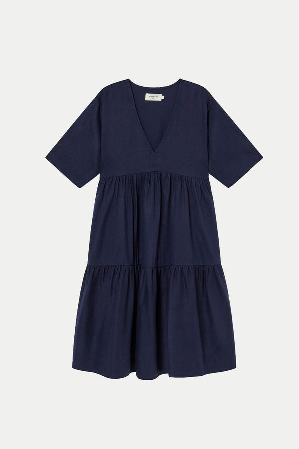 Navy Hemp Fresia Dress Aida Shoreditch