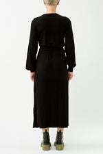 Black Solid Dina Dress