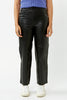 Black Bynne Straight Leather Pant