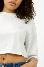 White Frances Cropped T-Shirt