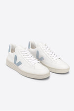 Extra White Steel V-12 Leather Trainer Womens