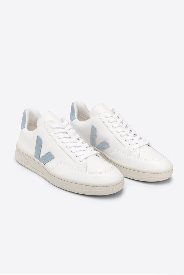 Extra White Steel V-12 Leather Trainer Womens