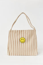 Beige Smiley Thin Stripe Bag