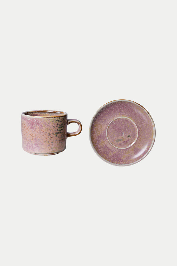 Rustic Pink Chef Ceramics Cup & Saucer