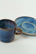 Rustic Blue Chef Ceramics Cup & Saucer