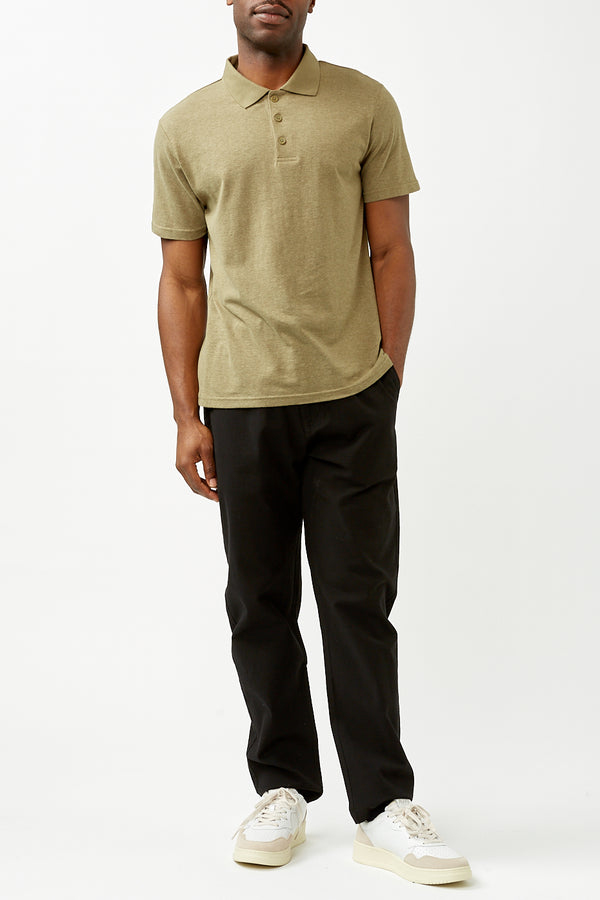 Khaki Hemp Polo Shirt