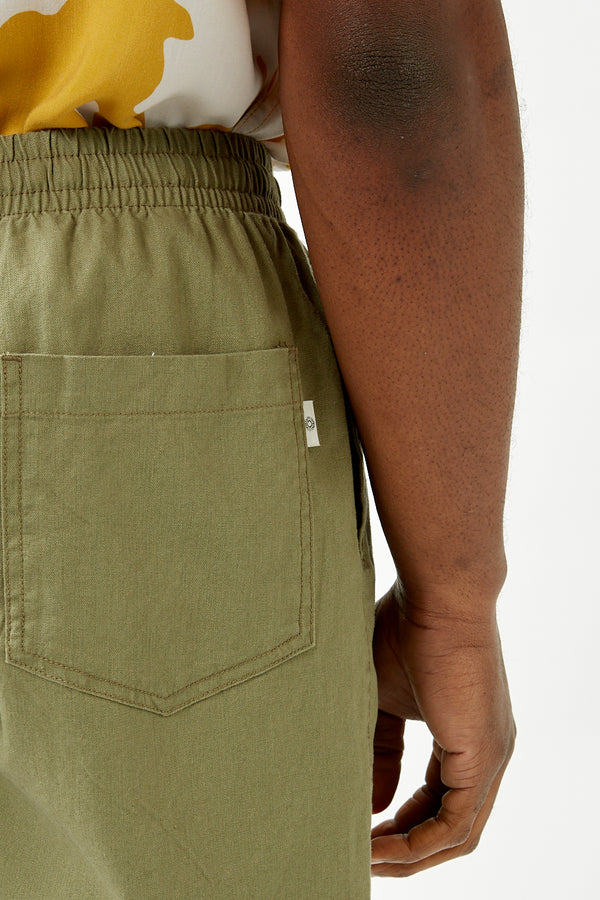 Olive Classic Linen Jam Short