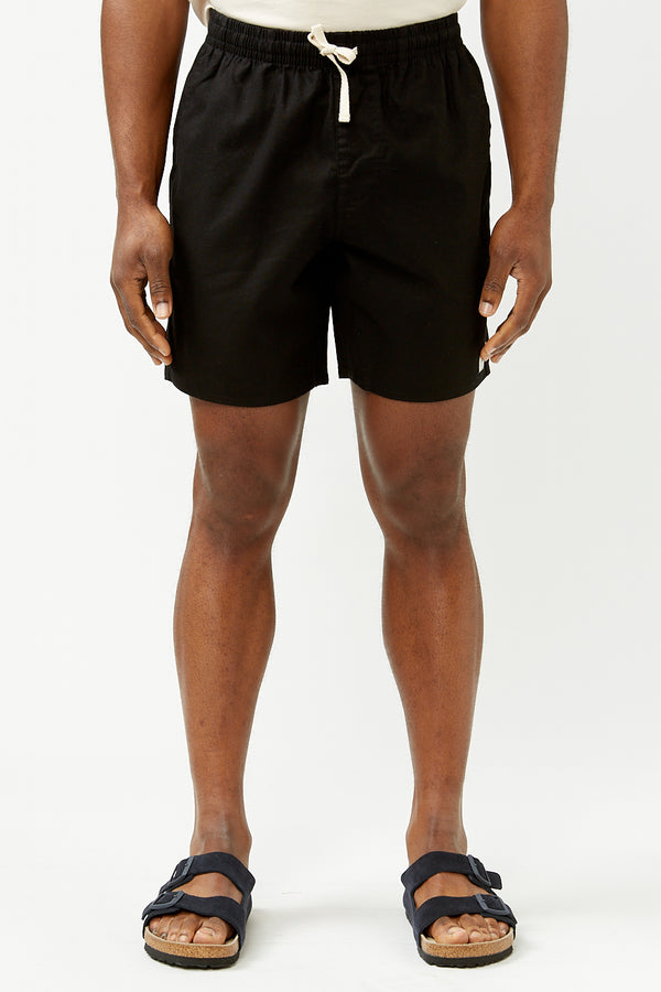 Vintage Black Classic Linen Jam Shorts