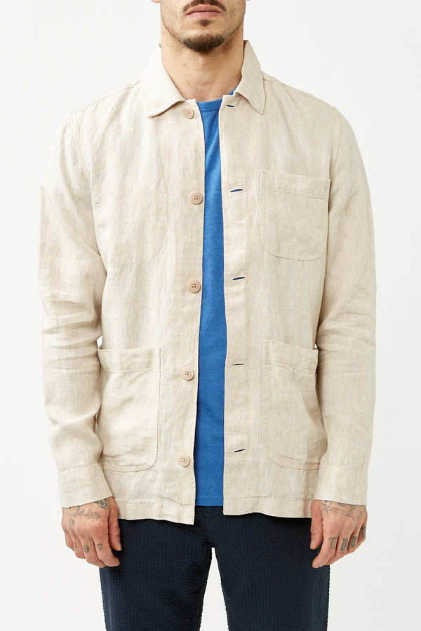 Light Feather Gray Linen Overshirt