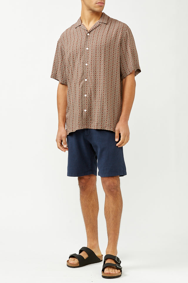 Dark Sapphire Brody Linen Shorts