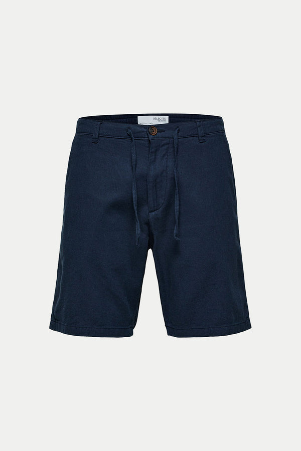 Dark Sapphire Brody Linen Shorts