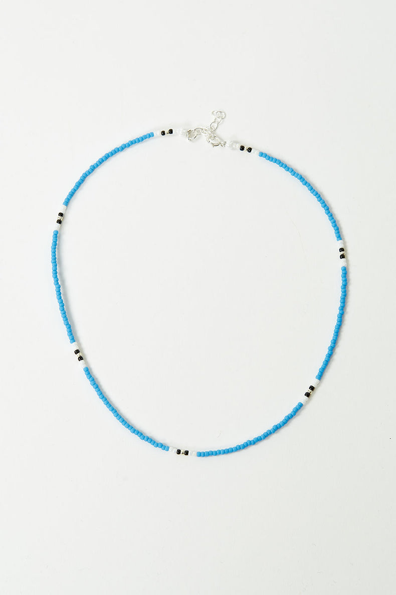 Blue Boho Beaded Necklace