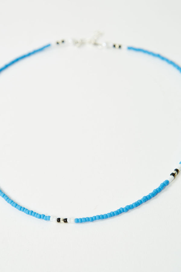 Blue Boho Beaded Necklace