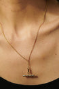 Gold Treasures Oyster T-Bar Necklace