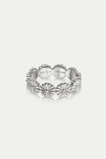 Silver Daisy Crown Band Ring