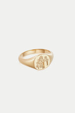 Gold Forget Me Not Signet Ring