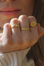 Gold Forget Me Not Signet Ring