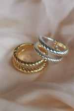 Gold Stacked Double Rope Ring