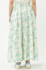 Blue Cairo Tiered Maxi Skirt