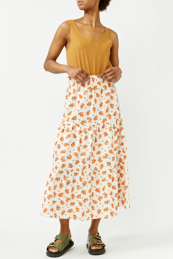 Orange Blossom Hema Tiered Skirt