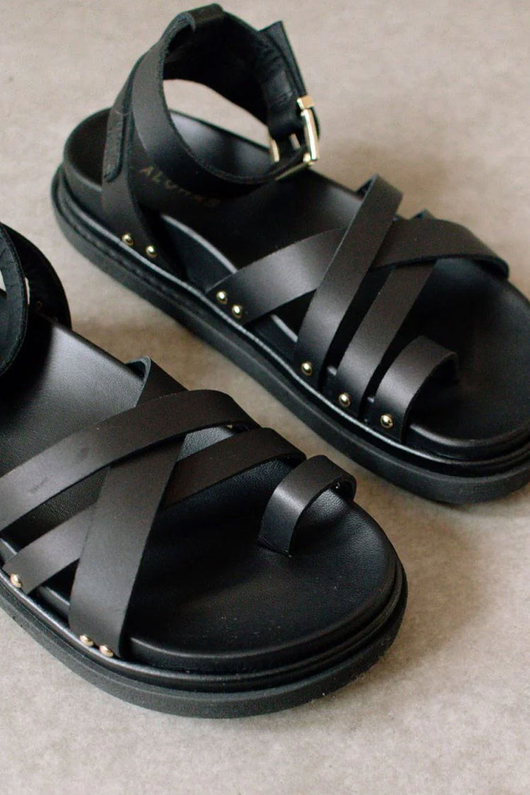 Black Buckle Up Sandal