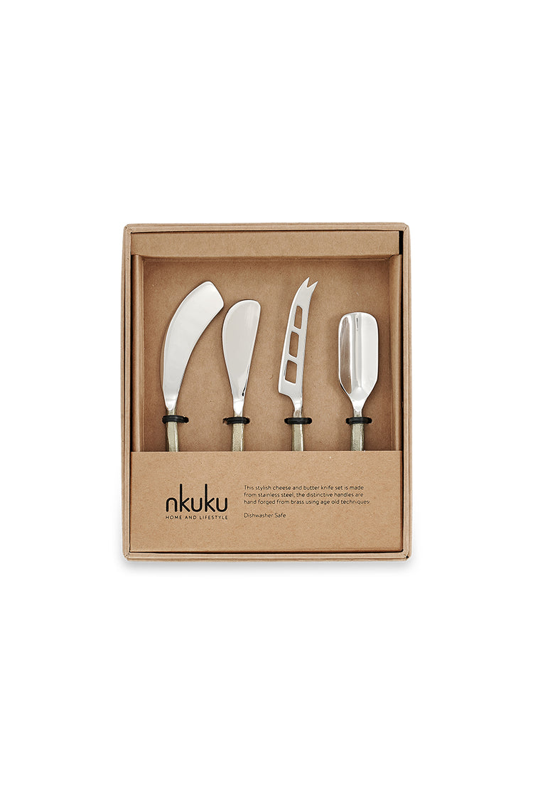 Darsa Brushed Gold Cheese Knife - Set of 4