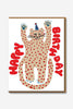 Happy Birthday Party Cheetah Card