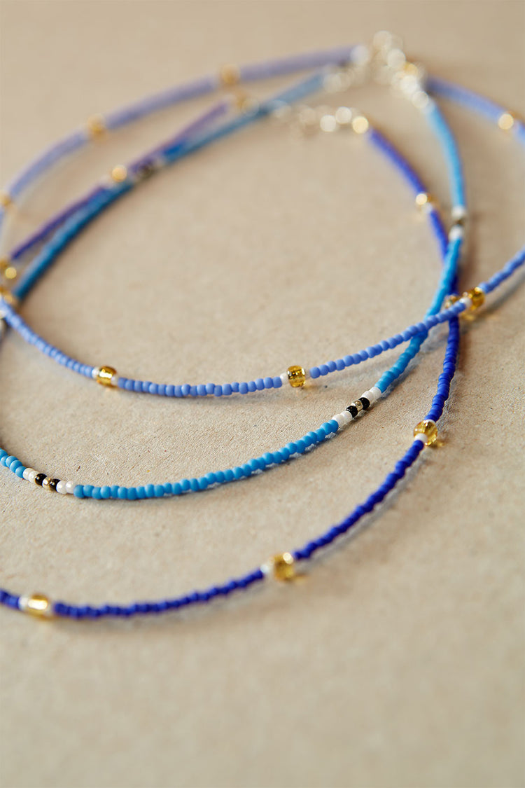 Blue Boho Beaded Necklace