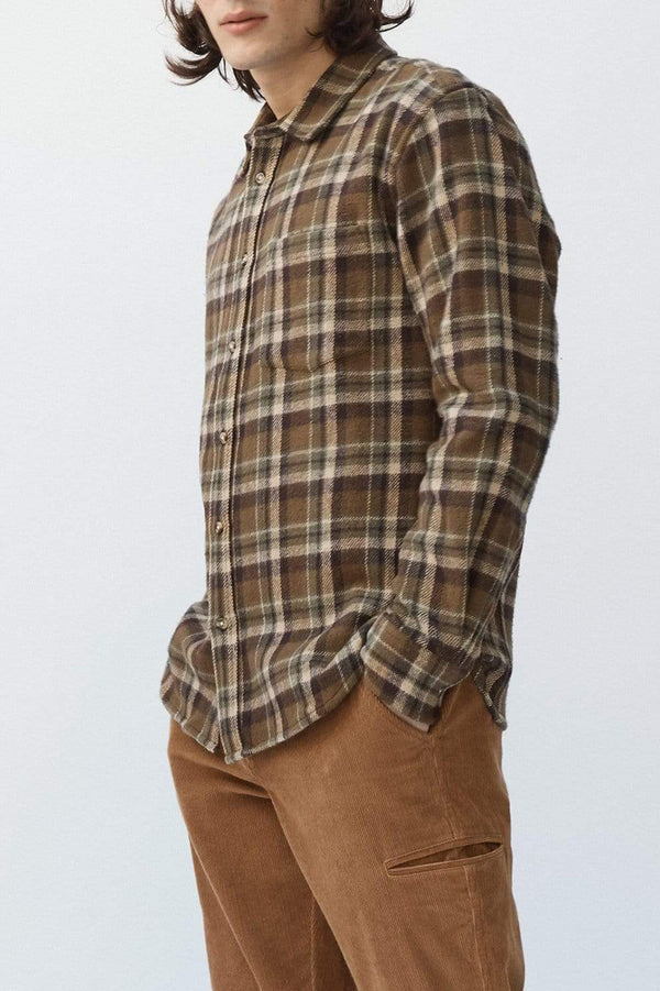Olive Fuzzy Flannel Shirt