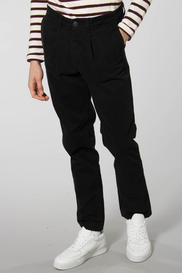 Selected Homme Black Tapered Sal Pleat Pants