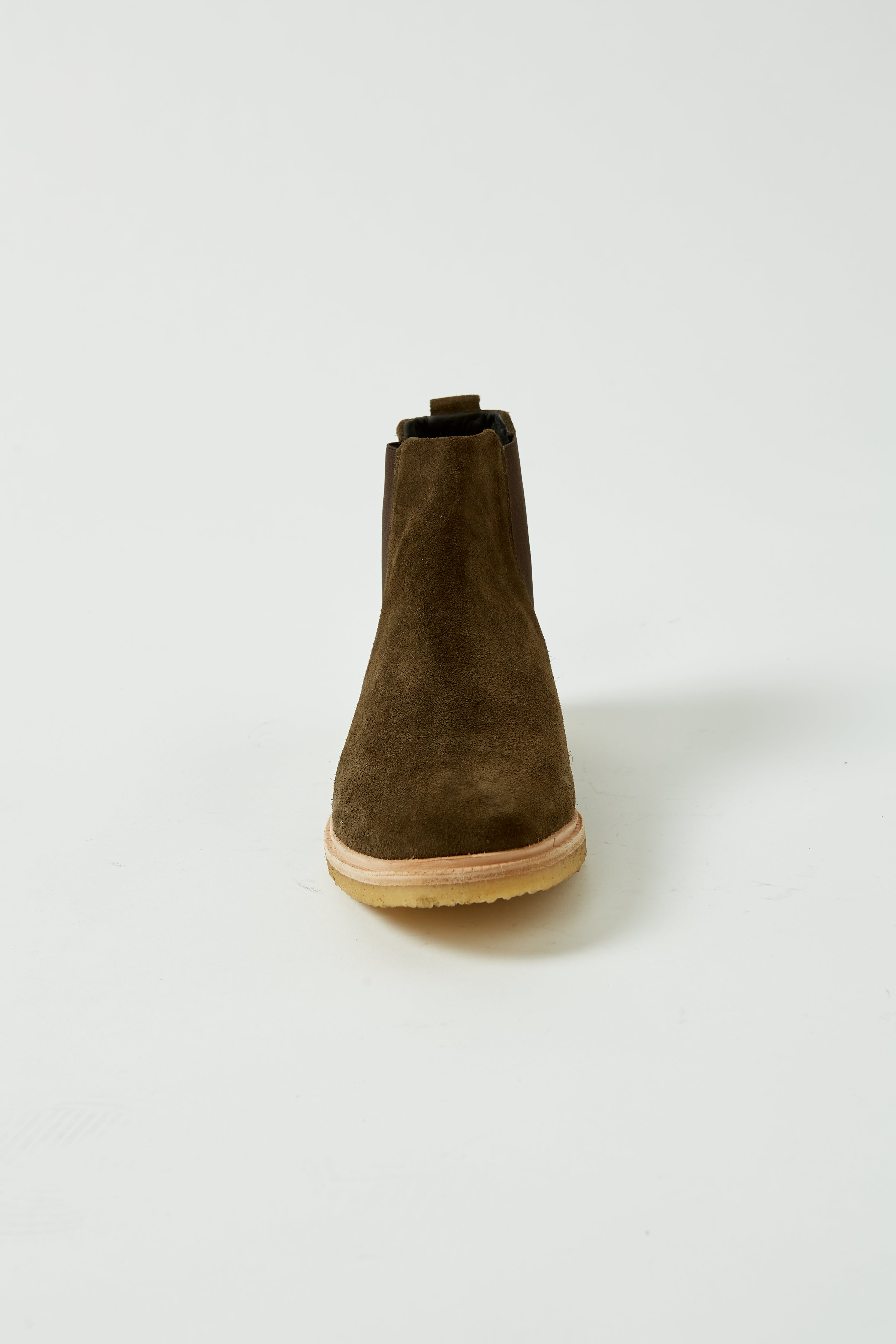 Green Cast Crepe Chelsea Suede Boot