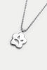 Silver 18'' Angry Flower Necklace On Ball Chain