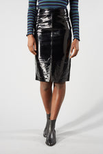 Black Hilda Patent Skirt