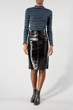 Black Hilda Patent Skirt