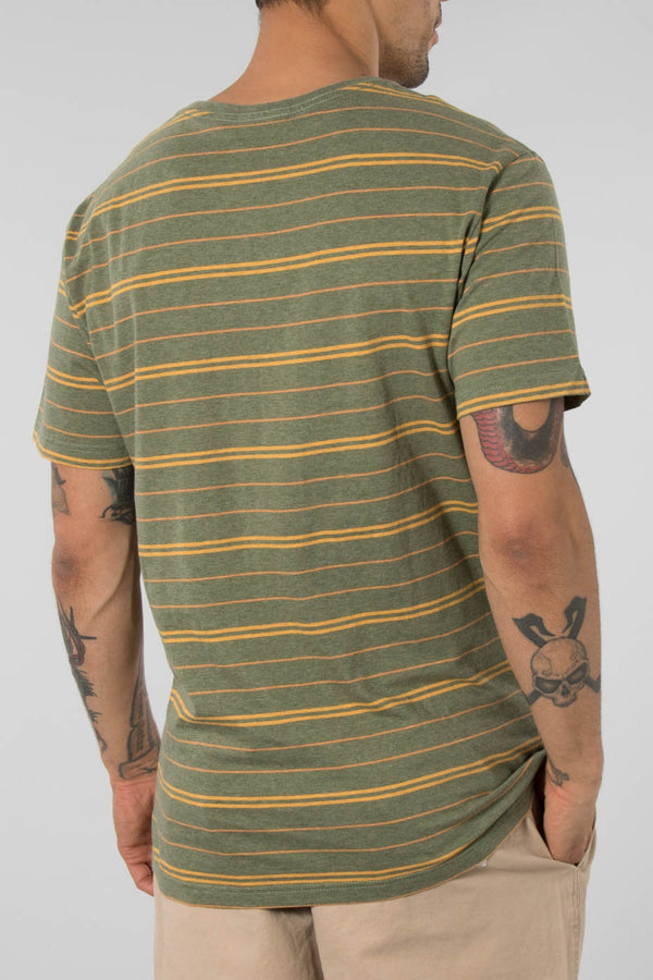 Rhythm Olive Vintage Stripe T-Shirt