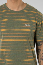 Rhythm Olive Vintage Stripe T-Shirt