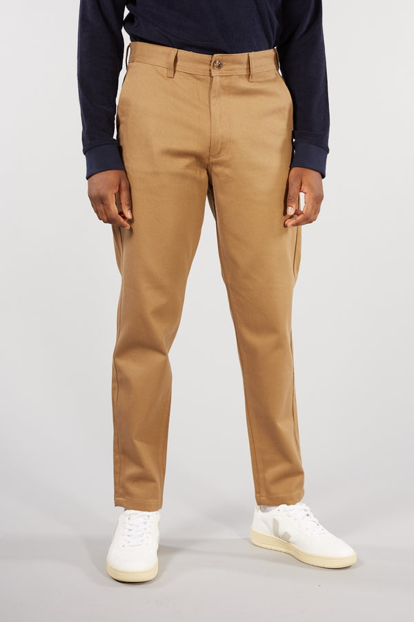 Ermine Tan Tapered Twill Trousers