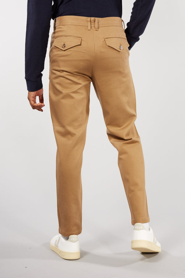 Ermine Tan Tapered Twill Trousers