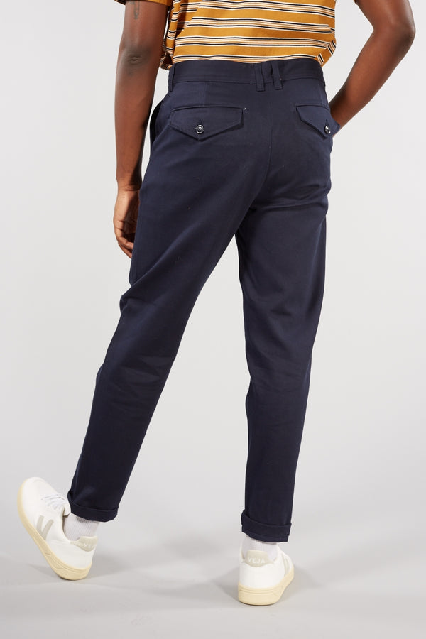 SELECTED HOMME NAVY SLIM TAPERED TWILL TROUSER  Aida Shoreditch