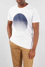 SELECTED HOMME WHITE GRAPHIC PRINT PHILLIP O-NECK SHORT SLEEVED TEE