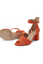 SHOE THE BEAR MAY CORAL RED HEELED SUEDE SANDAL