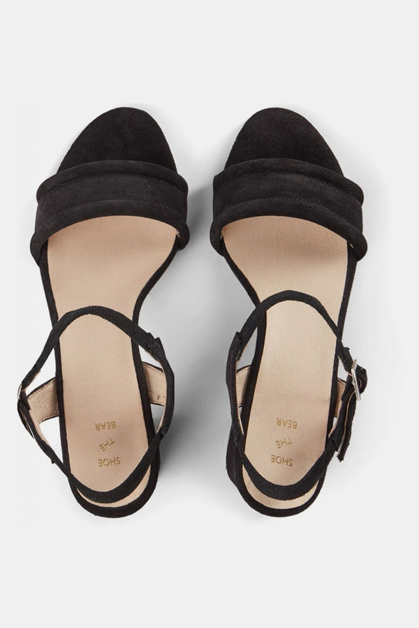 SHOE THE BEAR BLACK MAY ANKLE SUEDE SANDAL
