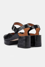 Black Croco Pennie Sandals
