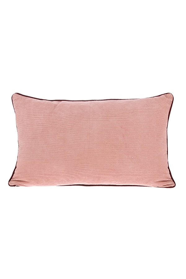 HK LIVING BROWN PINK DOUBLE SIDED STITCHED VELVET CUSHION